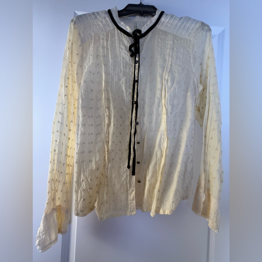 Cream Button-Up Women's Top